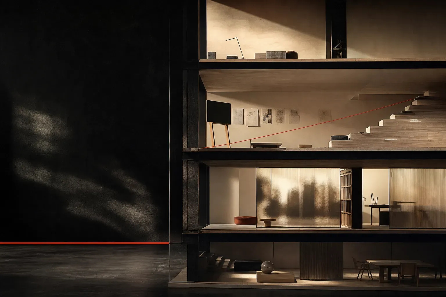 Architecture d’un espace d’apprentissage vue en coupe